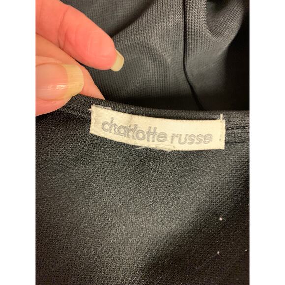 Charotte Russe Black Mini Bodycon Studded Edgy Disco Prom Party Sexy - Picture 5 of 7